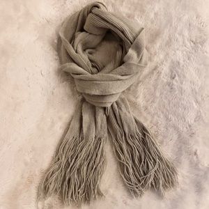 Layered Supersoft Knit Scarf With Fringe